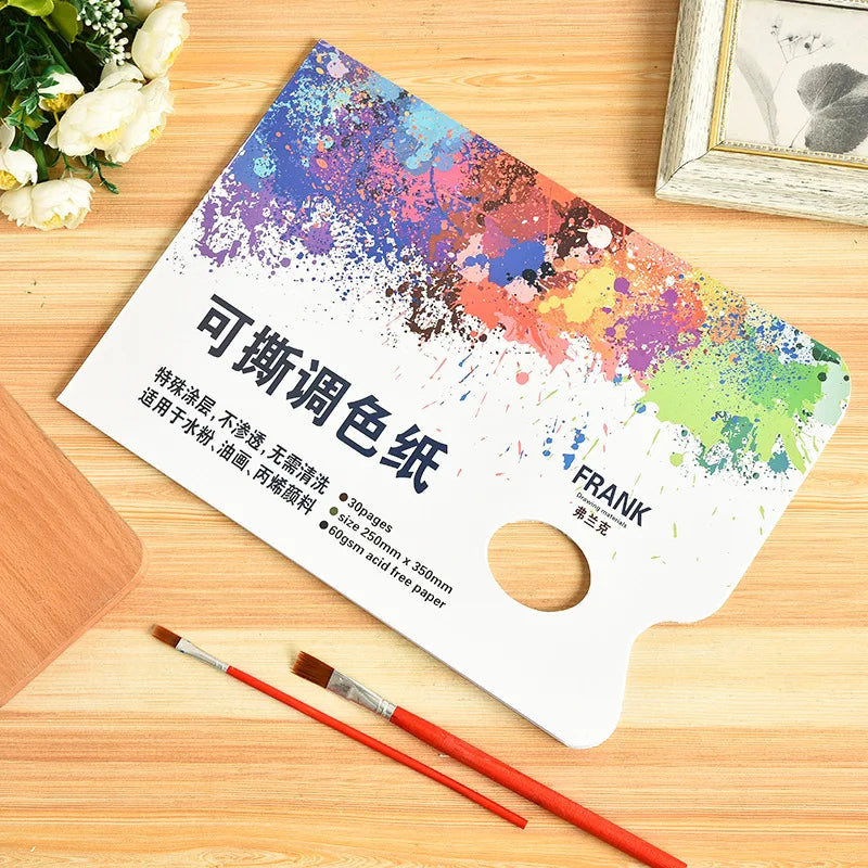 Artist Disposable Tear-Off Palette Paper Paint Palette Paper Pad for Artist Gouache Acrylic Oil Painting Watercolor Art Suppl