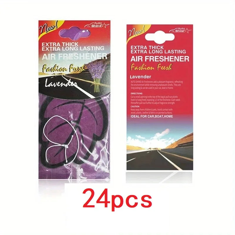 3-60pcs Car Air Freshener Natural Scented Tea Paper Auto Hanging Vanilla Perfume Fragrance Leaf Shape Car Accessories Interio
