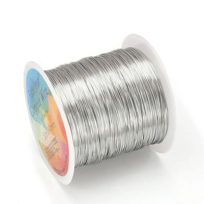 28 26 24Gauge Beading Floral Colored Jewelry Making Copper Craft Wire Soft DIY Metal Craft Art Wire 62-100Meters - dull silve