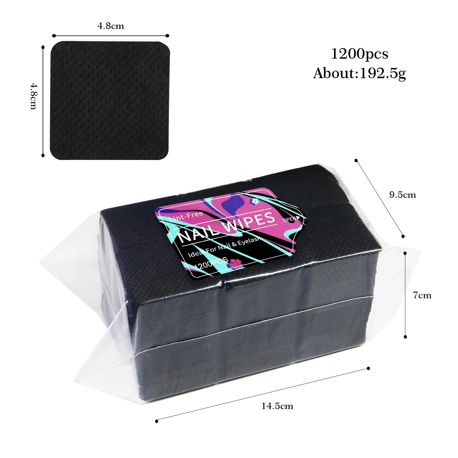 1080pcs Boxed Nail Art Lint-Free Eyelash Glue Wipes Paper Gel Polish Remover Clean Glue Cotton Pads Beauty Cleaning Tools - 1