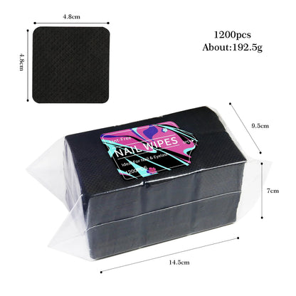 1080pcs Boxed Nail Art Lint-Free Eyelash Glue Wipes Paper Gel Polish Remover Clean Glue Cotton Pads Beauty Cleaning Tools - 1