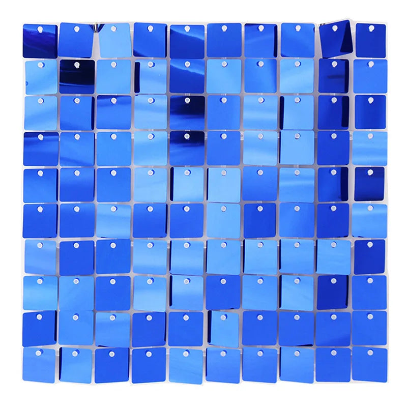 6-30Pcs Colorful Glitter Sequins Background Wall Panels Light Gold Square Shiny Panels Wedding Birthday Christmas Party Backd