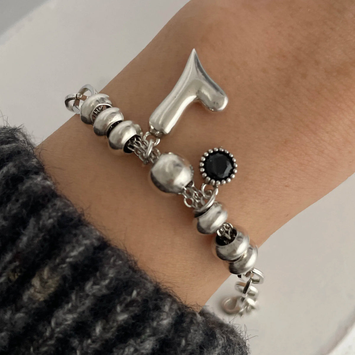 100% Solid 925 Sterling Silver Metal Bracelet for Women Vintage Handmade Simple Retro Heart Chain Bracelet Birthday Gift Part