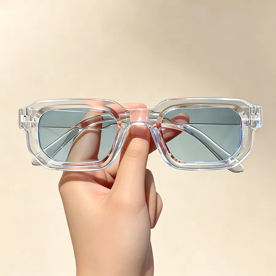 6PCS/Set Women Vintage Rectangle Frame Sunglasses Fashion Retro Sun Glasses Design Glasses Eyewear Men Goggle