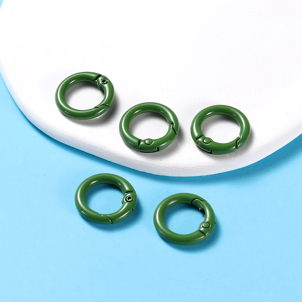 5Pcs/Lot 21 Colors Metal O Ring Spring Clasp Openable Round Carabiner Keychain Clips Hook Dog Chain DIY Jewelry Buckle Connec