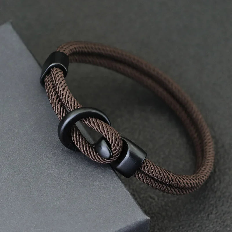 Fashion Rope Bracelet Men Double Layer Outdoor Camping Braclet Homme Accessories Survival Paracord Braslet Gift For Him - bro