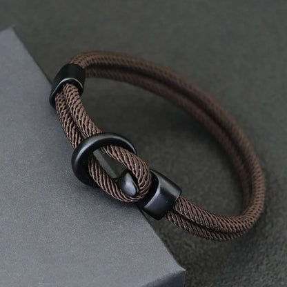 Fashion Rope Bracelet Men Double Layer Outdoor Camping Braclet Homme Accessories Survival Paracord Braslet Gift For Him - bro