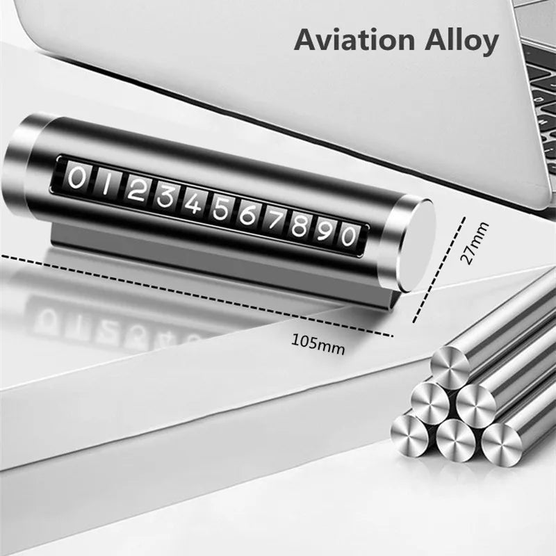 Metal Car Temporary Parking Card Universal Rotate Phone Number Plate Aluminum Stickers Park Stop in Car-styling Auto Accessor