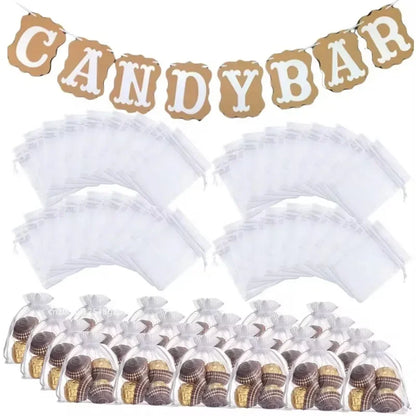 20-100PCS Organza Gift Bag For Jewelry White Drawstring Pouches For Wedding Christmas Candy Gift Bags Jewelry Packing Bag