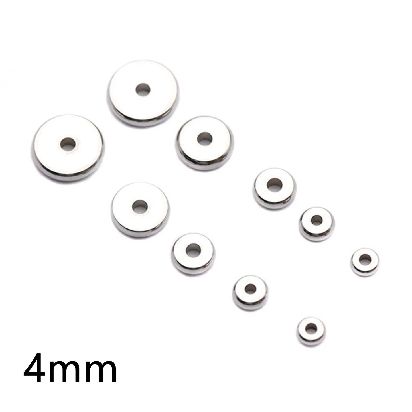 20/50PCs 304 Stainless Steel Flat Round Spacer Beads Separators Beads For Jewelry Making Metal Gold/Silver Color Diy Accessor