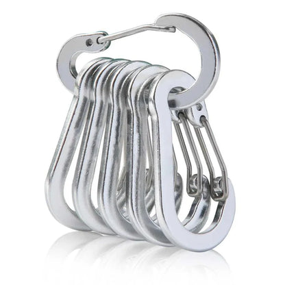 6pcs Carabiner Clip Aluminum Alloy Keychain Lock Buckle Snap D-Ring Clip Outdoor Backpack Camping Multi Tool Fishing Hiking H