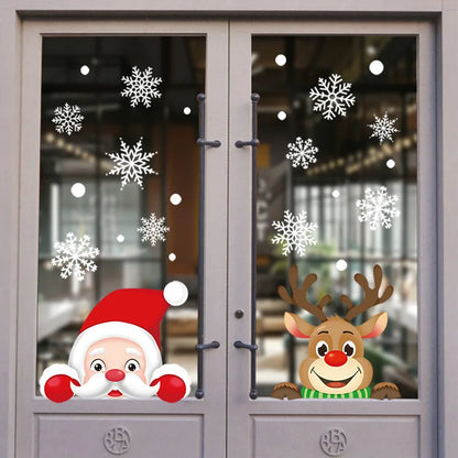 Window Stickers Christmas Decoration for Home New Year Santa Wall Sticker Navidad Gift Festival Party Xmas Window Decor Decal