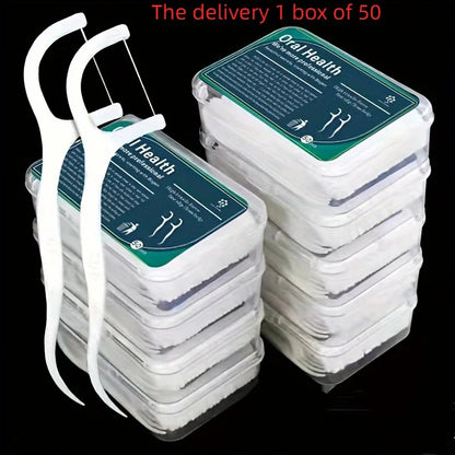 50pcs Dental Floss, Deep Cleaning Dental Floss For Proper Oral Care, Portable Disposable Dental Floss Picks For Travel Daily 