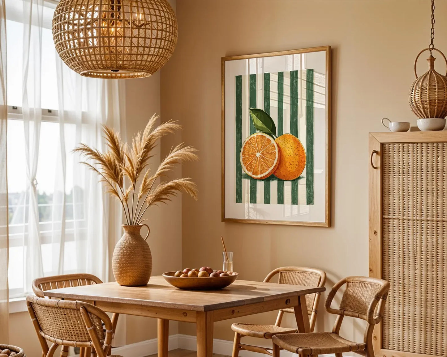 Orange Wall Decor, Orange Fruit Poster, Farmhouse Kitchen Art Painting, Kitchen Prints, Trendy Food Art, Retro Kitchen Art, F