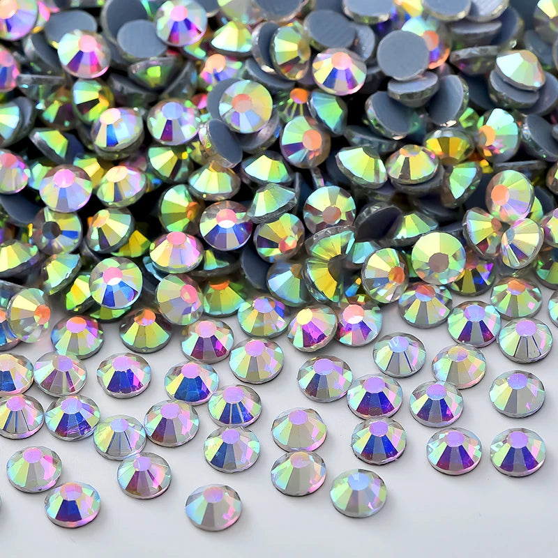 Bobohoo DMC SS6-SS30 Crystal Stones HotFix Rhinestone Glitter Crystal Strass Iron On Rhinestones For Garment Clothing Dress
