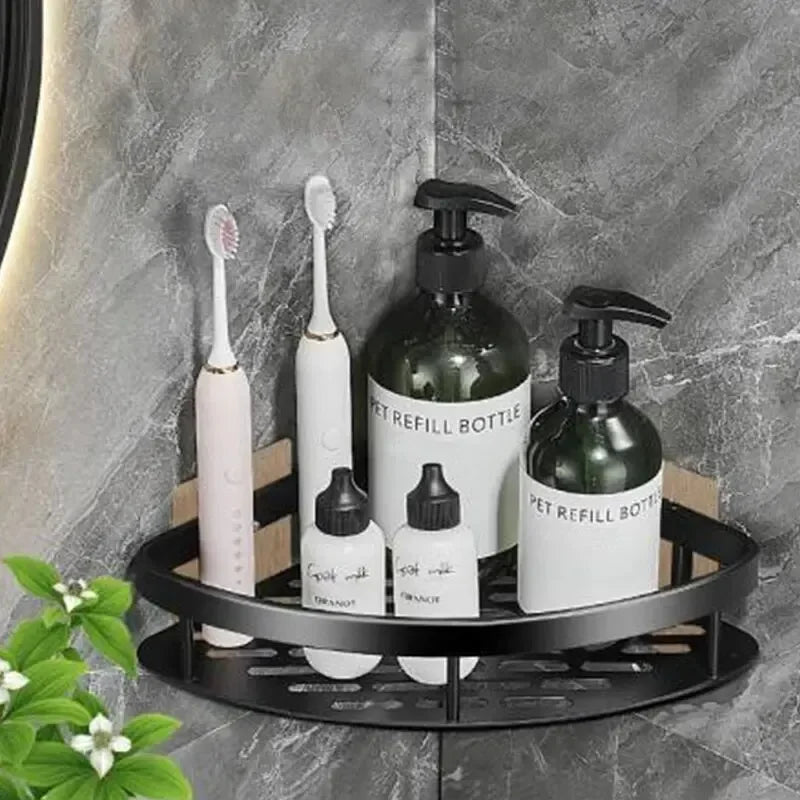 Bathroom Storage Rack, Bathroom Shelves, No-Drill Wall Mount Corner Shelf, Shower Storage Rack Holder - Triangle
