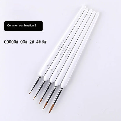 4/5/10pcs Miniature Hook Line Pen Art Painting Brushes Weasel Hair Paint Brush Gouache Watercolor Oil Paint Artists Hand Pain