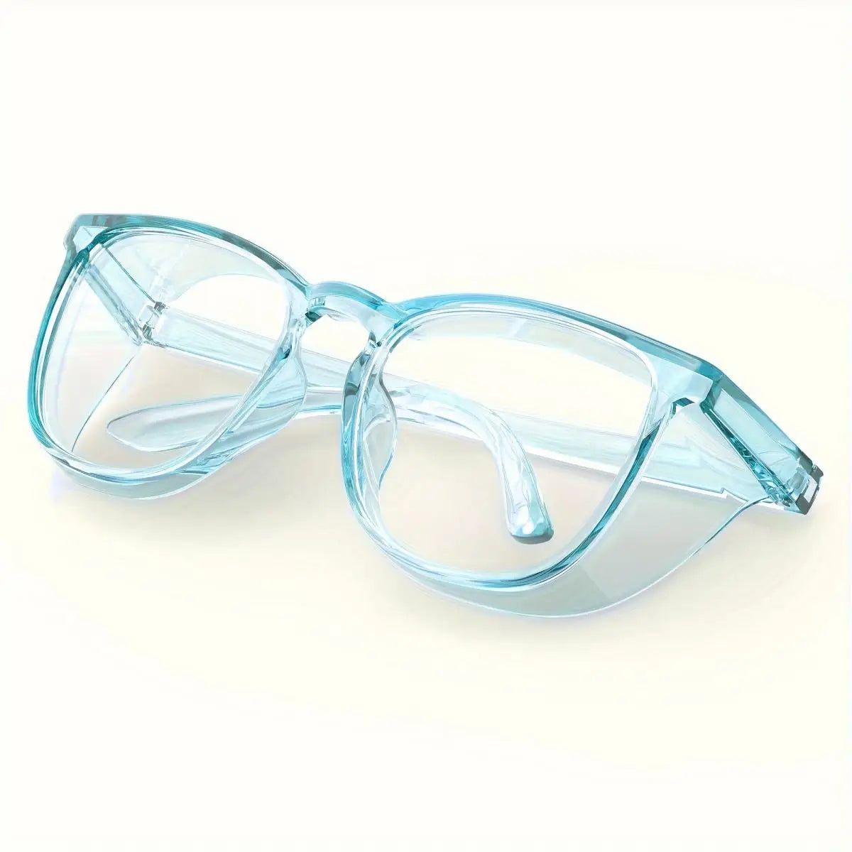 1pc Anti Pollen Safety Glasses Square Anti Fog Blue Light Blocking Glasses with Side Shields for School Daily Life - Blue