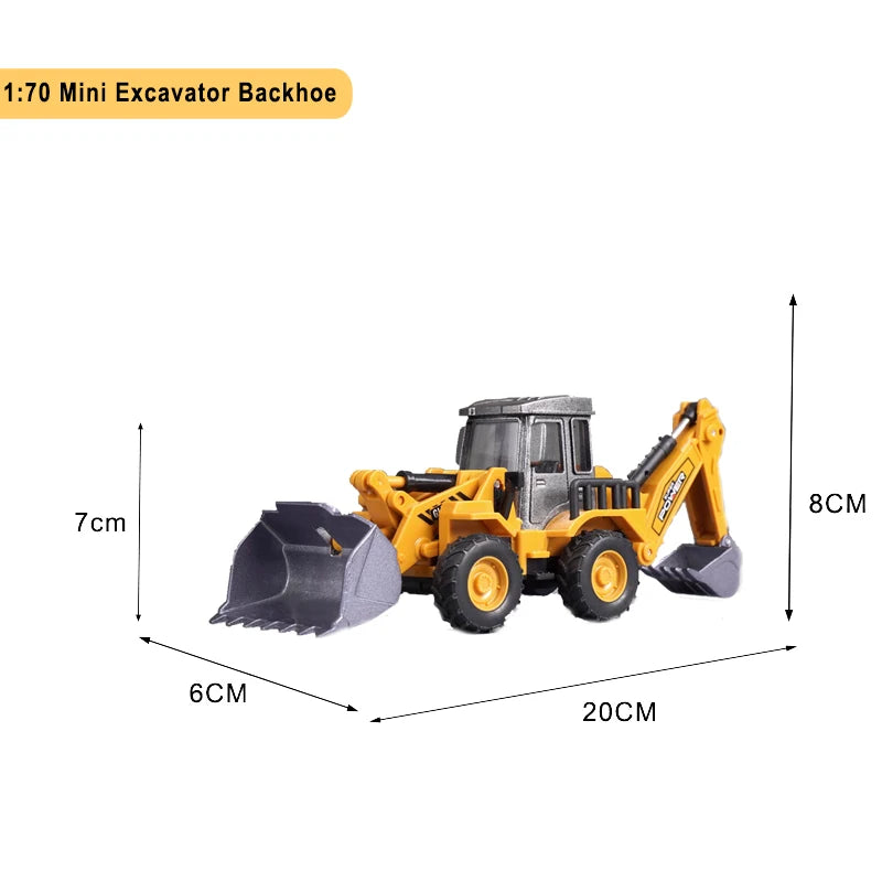 Engineering Diecast Toys for Boys Alloy+Plastic Tractor Excavator Backhoe Crane Bulldozer Kids Truck Children Vehicle Model G