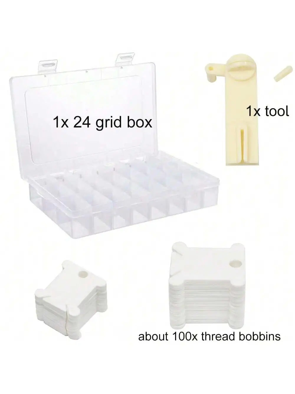 50/100Pcs Plastic Floss Bobbins Set Embroidery Floss Organizer Bobbin Winder Craft DIY Sewing Storage Thread Organizer Holder