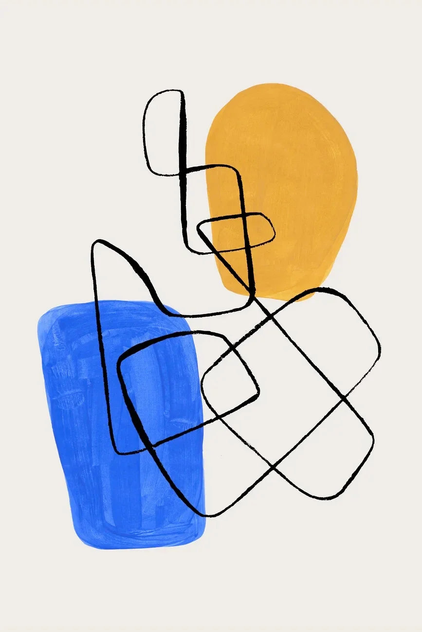 Minimalist Mid Century Watercolor Brush Strokes Poster Abstract Orange Canvas Print Painting Wall Art Picture Living Room Dec