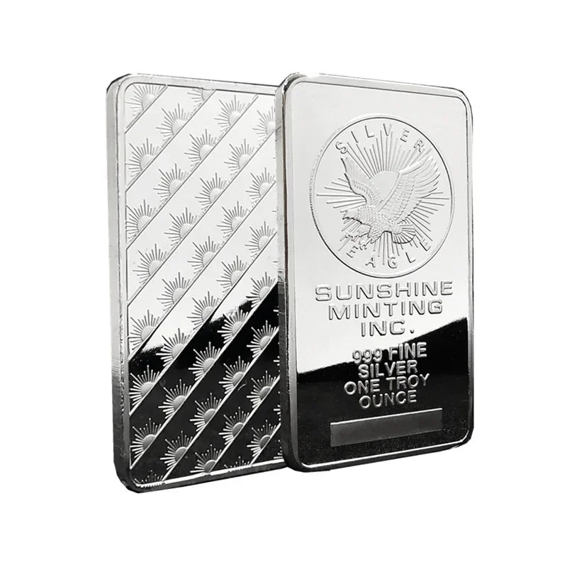 1pcs American Liberty 1OZ Value In God We Trust Fine Silver Bullion Bar US Union Souvenir Coin Gifts Square Silver Coins Eagl