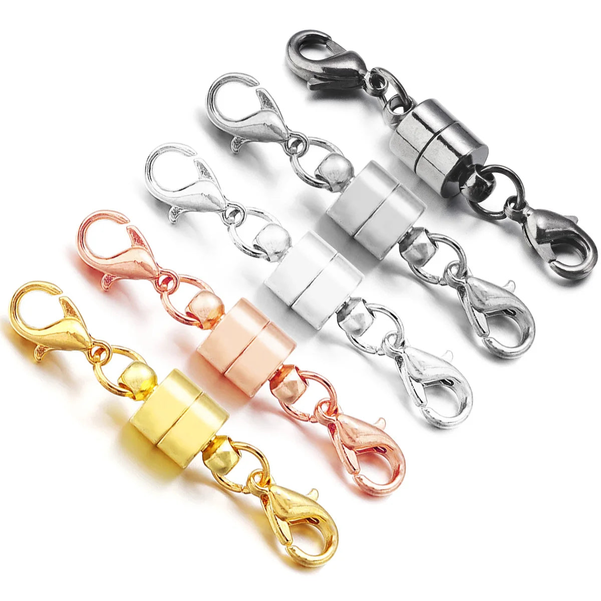 5Sets Strong Magnetic Clasps Copper Double Lobster Clasps Magnet Connectors Buckle Fasteners For DIY Jewelry Making Bracelets