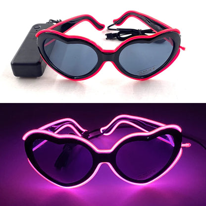 1PC Light Up LED Glasses Glow Sunglasses EL Wire Neon Glasses Glow in The Dark Party Supplies Neon Party Favors for Adults - 