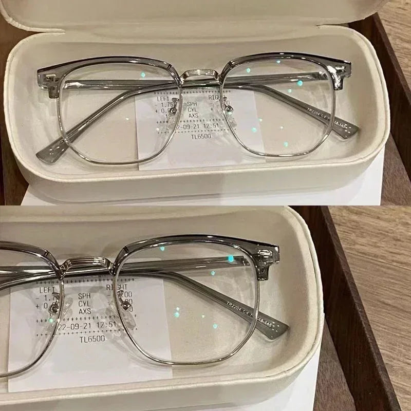 Vintage Transparent Computer Glasses Frame Women Men Anti Blue Light Square Eyewear Blocking Glasses Optical Spectacle Eyegla