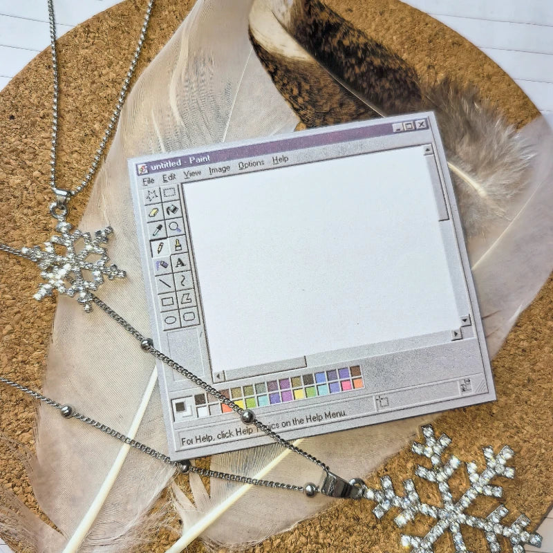 50Pages/book Retro Computer Drawing Tool Pattern Sticky Note Pad，DIY
