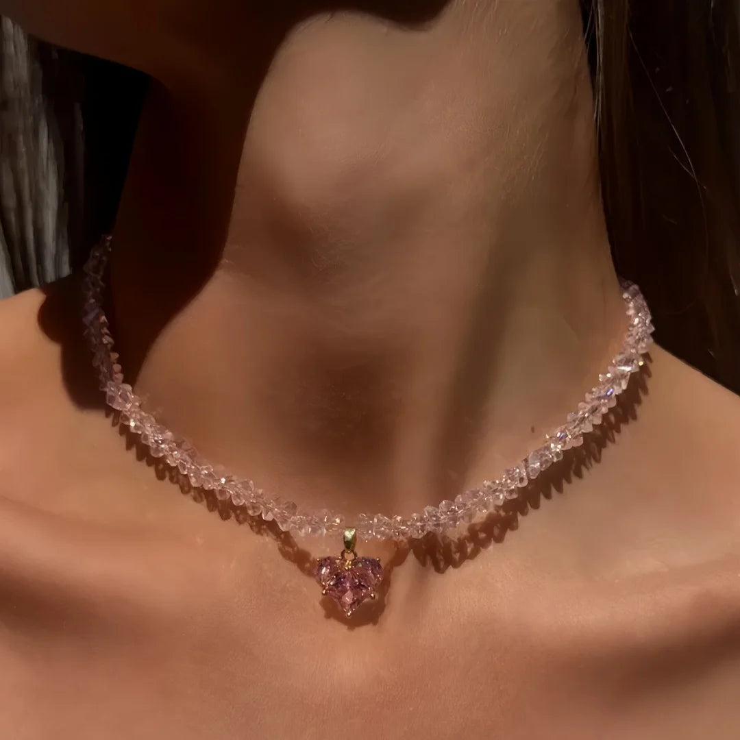 Design Exaggerated Baroque Transparent Crystal Chain With Sexy Zircon Cross Pendant Necklace For Women Wedding Praty Gift - Q
