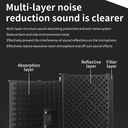 3/5, panel recording spray screen, noise-reducing and sound-absorbing microphone, high-density absorption foam for filtering 