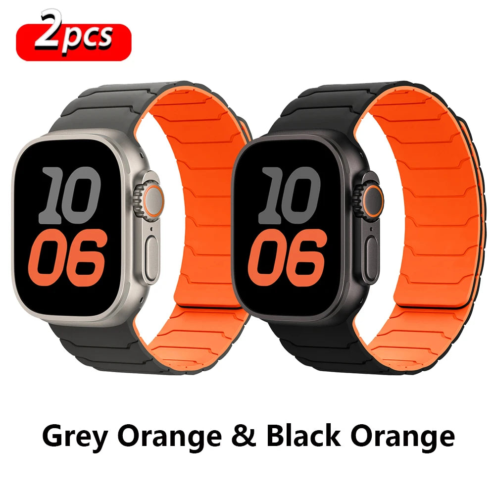 magnetic Strap For Apple Watch Band ultra 2 3 49mm 44mm 40mm 41mm 46mm 42mm 45mm 38 Silicone Bracelet IWatch Series 11 9 8 SE