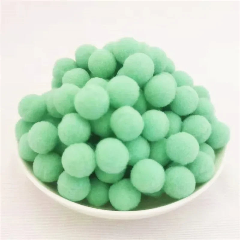 Kids DIY Pompoms Toy Craft Supplies Mini Fluffy Pompon 10/15/20/25mm Pom Poms Christmas Home Decoration Accessories 100pcs/50