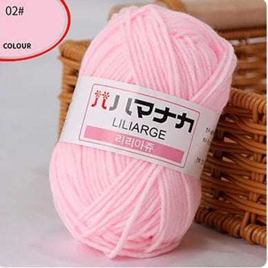 DIY Baby Milk Sweet Soft Cotton Knitting Wool Yarn Thick Fiber Velvet Yarn Hand Knitting Wool Crochet Yarn for DIY Sweater - 