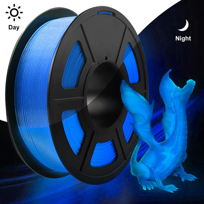 DIY Christmas Gift, 1.75mm PLA Luminous 3D Printer Filament, 200g(0.44L）Spool, Glow in the Dark, for Most FDM Printers