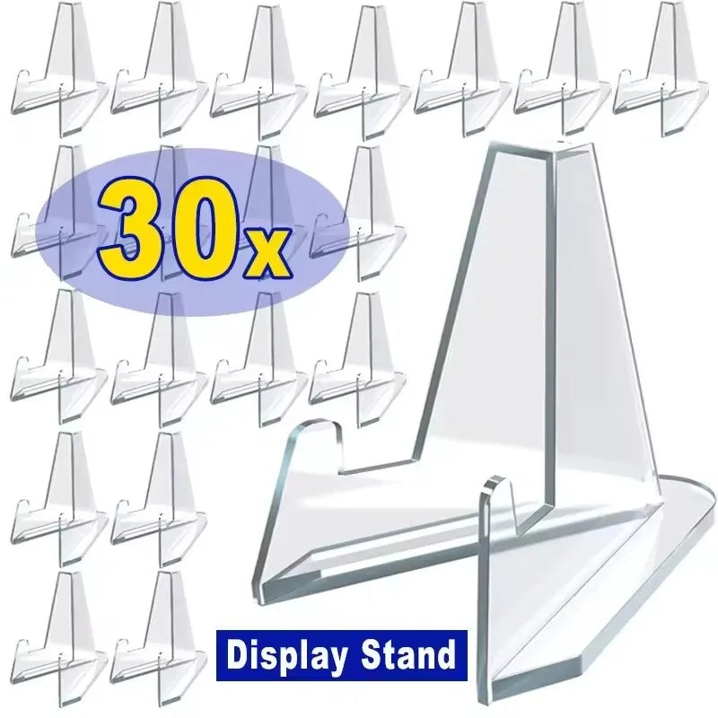 Flower Acrylic Placecard, Mini Acrylic Card Stands, Photo Display Holders for Coins, Sports Trading Cards, Clear Card Racks