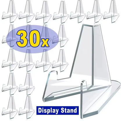 Flower Acrylic Placecard, Mini Acrylic Card Stands, Photo Display Holders for Coins, Sports Trading Cards, Clear Card Racks