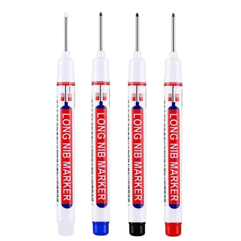 4Pcs/Set 20mm Deep Hole Long Nib Head Markers For Metal Perforating Pen Waterproof Bathroom Woodworking Decoration Multi-Purp