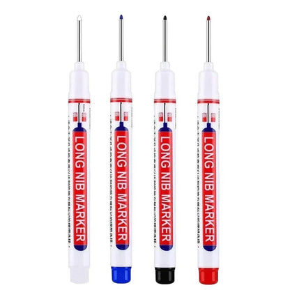 4Pcs/Set 20mm Deep Hole Long Nib Head Markers For Metal Perforating Pen Waterproof Bathroom Woodworking Decoration Multi-Purp