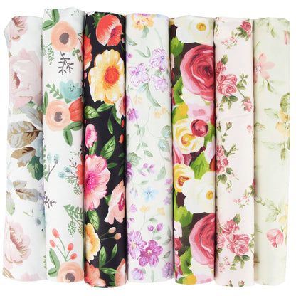 7PCS 25 x 25cm/50 x 50cm Squares Cotton Craft Fabric Cloths for DIY Bundle Patchwork Quilting Sewing Scrapbooking Artcraft - 