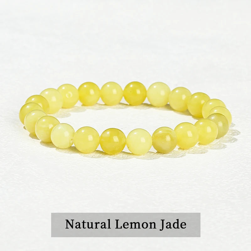 JD Natural Stone Beads Bracelet Amethyst Tiger Eye Crystal Quartz Agate Gem Beads Bangles Women Men Reiki Healling Jewelry Gi