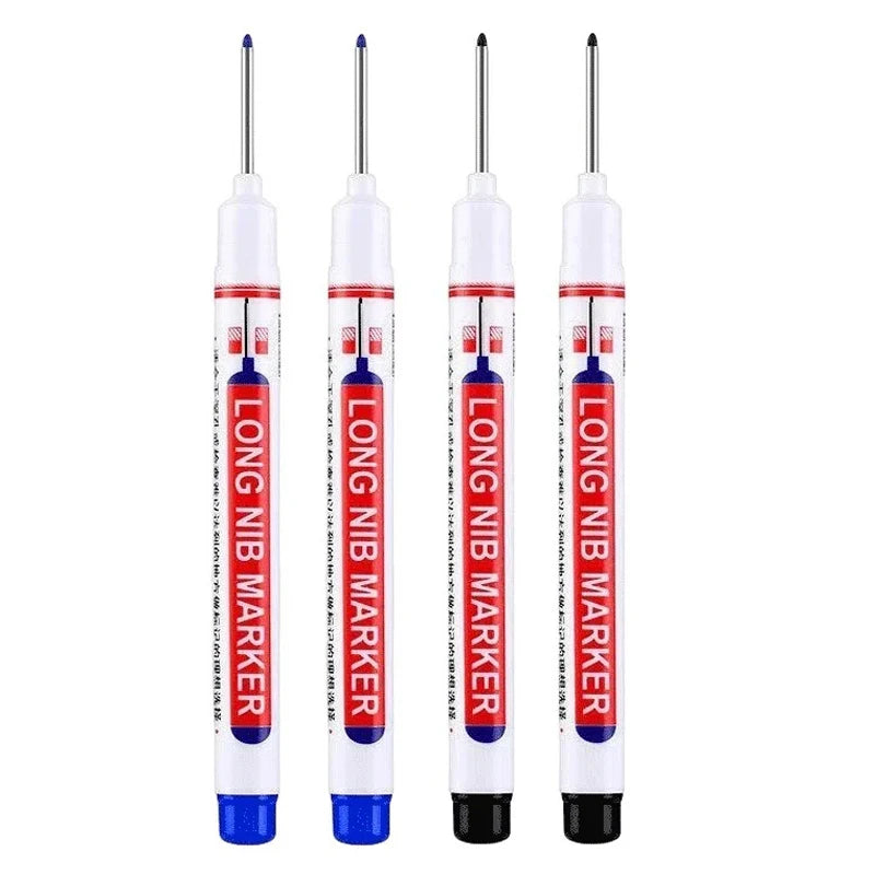 4Pcs/Set 20mm Deep Hole Long Nib Head Markers For Metal Perforating Pen Waterproof Bathroom Woodworking Decoration Multi-Purp