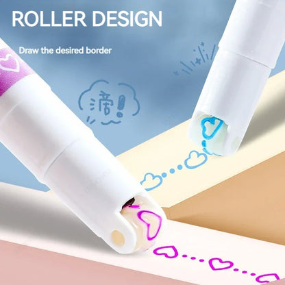 6Pcs/Set Flower Line Shape Highlighter Pen Roller Tip Curve Liner Marker Kawaii Korean Stationery School Office Supplies Gift