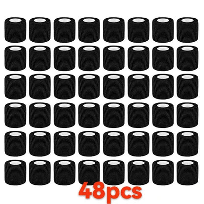 5/10/15/20/48 Black Wraps Adhesive Tapes Tattoo Cover Waterproof Self Nonwoven Grip Bandage Finger Protection Tattoo Accessor