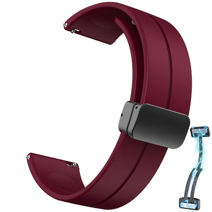 20mm 22mm Strap For Samsung Galaxy watch 6/4/5 pro/classic/gear s3/active 2 Sport Silicone Magnetic Buckle Huawei GT 2 2e 3 b