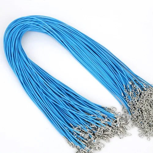 10Pcs/lot 1.5mm 2mm Adjustable Leather Cord Waxed Thread Rope Necklace Extender Chain Lobster Clasp DIY Jewelry Making Findin
