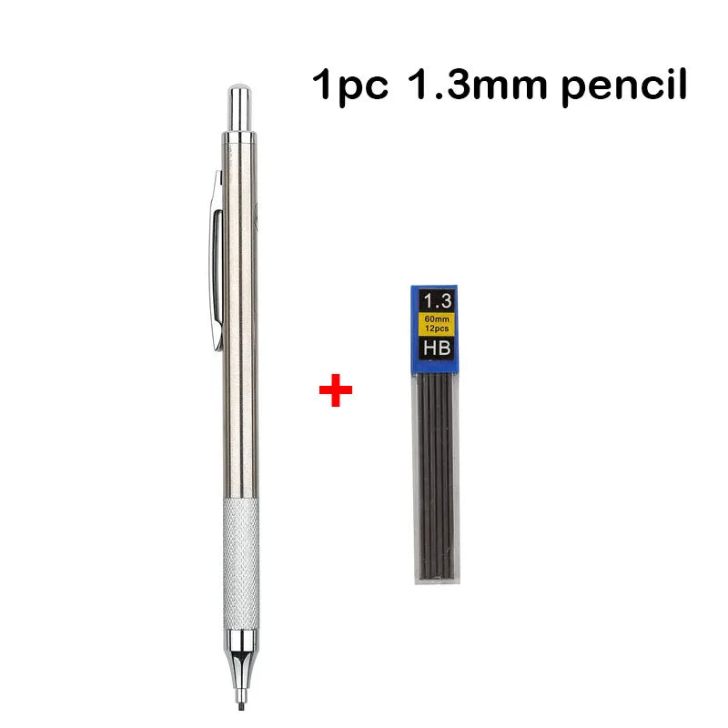 Mechanical Pencil Set 0.3 0.5 0.7 0.9 1.3 2.0mm Full Metal Art Drawing Painting Automatic Pencil with Leads Office School Sup