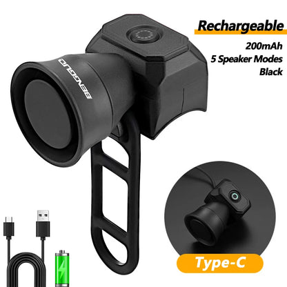 5 Modes Bicycle Horn Mountain Bike Mini Battery Waterproof Electronic Bike Bell Riding Equipment Children's Scooter Accessori