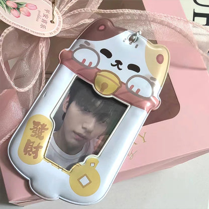 Kpop Photocard Holder Binder Photo Card Holder 3inch Idol Binder Photocard Display Keychain Protective Cover Photo Albums - S